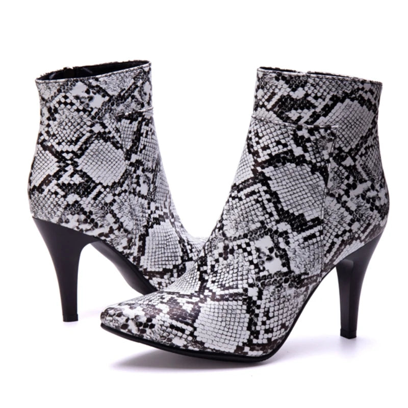 Strutting Sneaky Snake Ankle Boot Heels