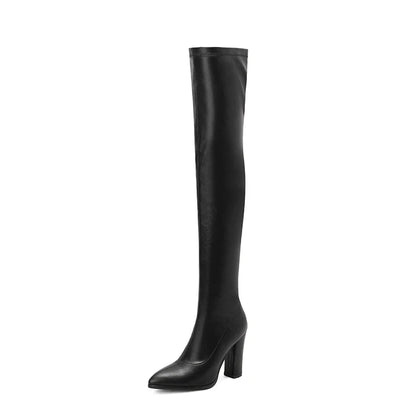 Sexy Hump Me Daddy Elastic Over Knee Thigh High Boot Heels