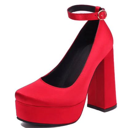 Satin Seduction Platform Heels