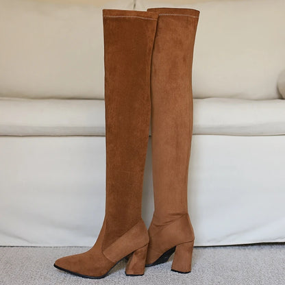 Thumb In Me Thigh High Boot Heels