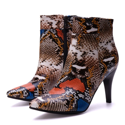 Strutting Sneaky Snake Ankle Boot Heels