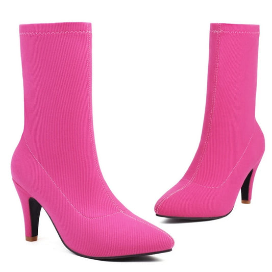 Simp And Soft Sock Ankle Boot Heels