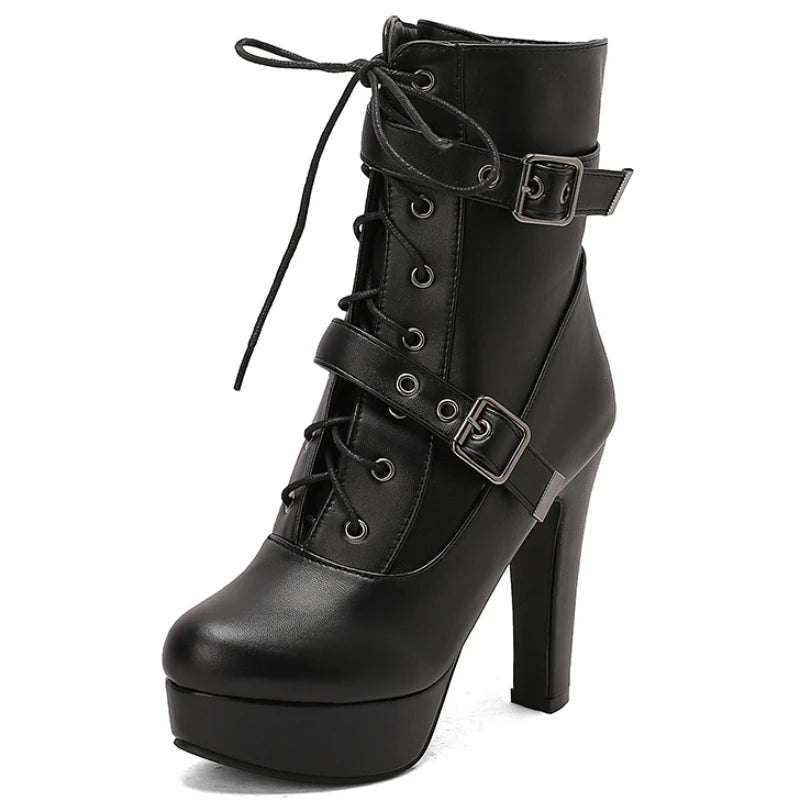 Buckled Bad Boi Ankle Boot Heels