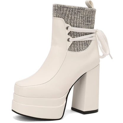 Suck My Sock Platform Ankle Boot Heels