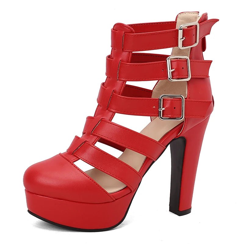 Buckled Up Baddie Ankle Boot Heels