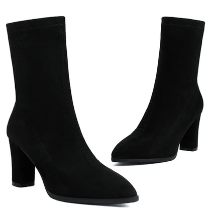 Sexy Stud Ankle Sock Boot Heels