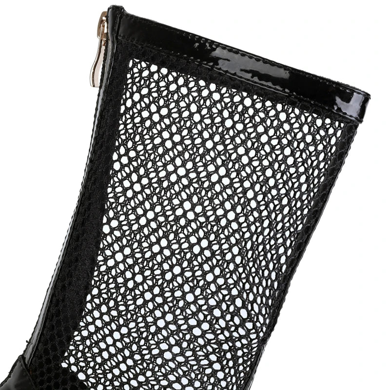 Mama's Mesh Platform Ankle Boot Heels