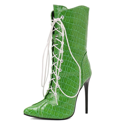 Seductive Snake Ankle Boot Heels