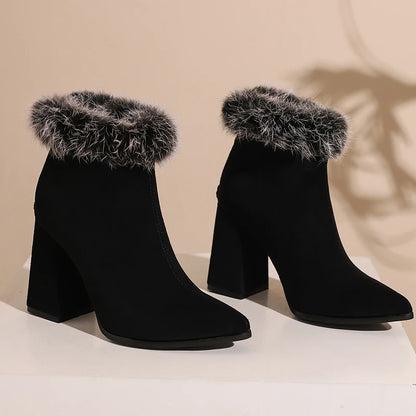Winter Wonderland Baddie Ankle Boot Heels