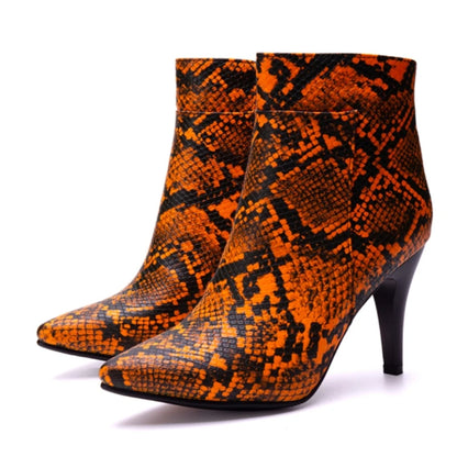 Strutting Sneaky Snake Ankle Boot Heels