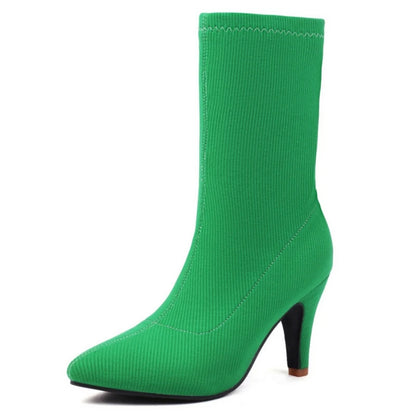 Simp And Soft Sock Ankle Boot Heels