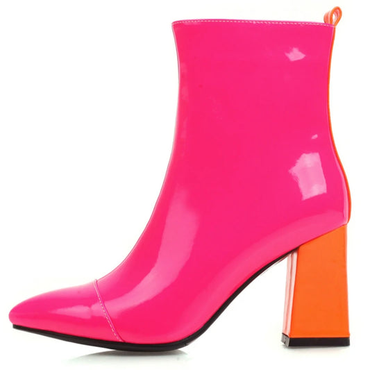 Candy Coated Neon Ankle Boot Heels