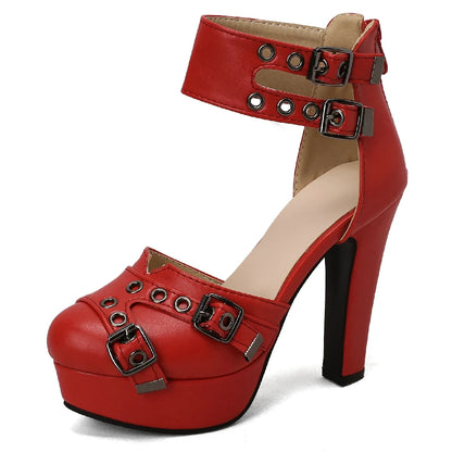 Lick Me All Over Buckle Ankle Strap Platform Heels