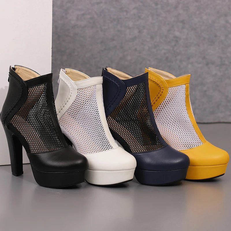 Miss Girl's Mesh Ankle Boot Heels