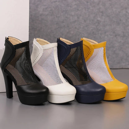 Miss Girl's Mesh Ankle Boot Heels