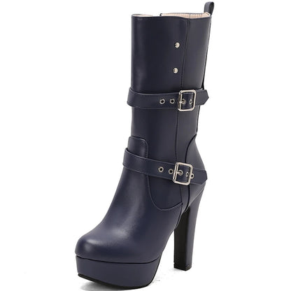 Milk Me Mid-Calf Ankle Boot Heels