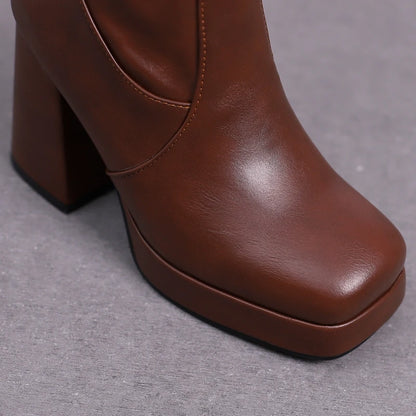 Strutting Sally Platform Knee High Boot Heels