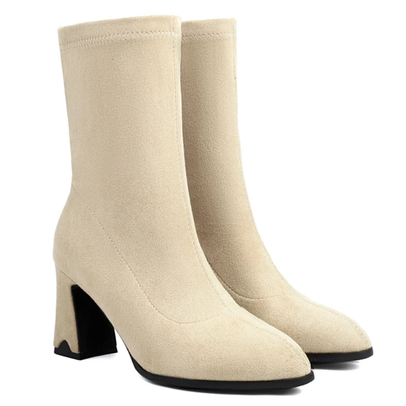 Sock It To Me Ankle Sock Boot Heels
