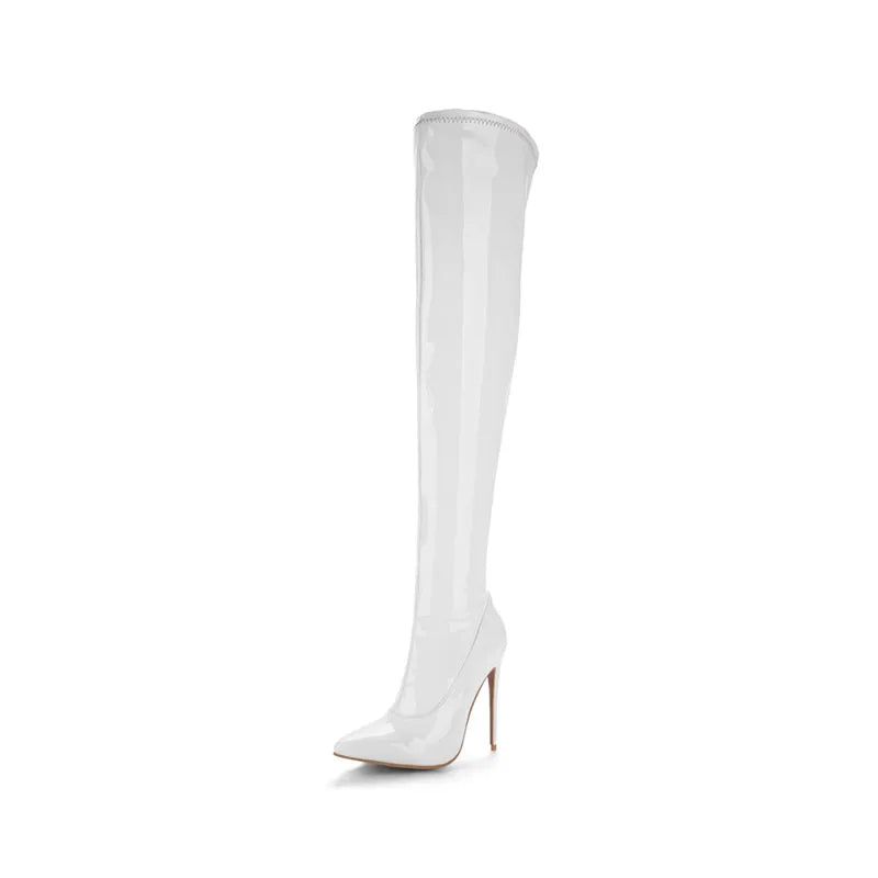 Slip Inside Me Elastic Thigh High Boots