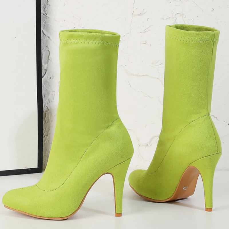 Sugar Sweet Cock Sock Ankle Boot Heels