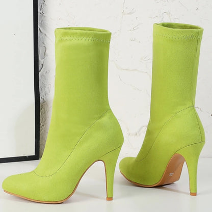 Sugar Sweet Cock Sock Ankle Boot Heels