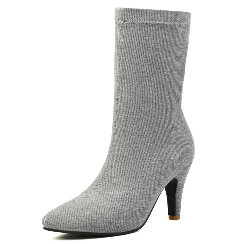 Simp And Soft Sock Ankle Boot Heels