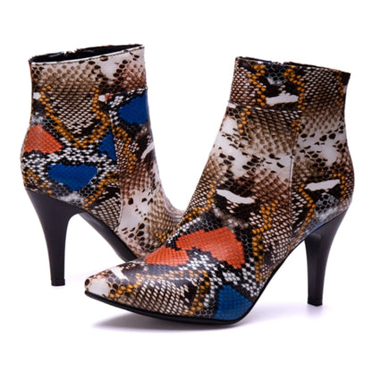 Strutting Sneaky Snake Ankle Boot Heels