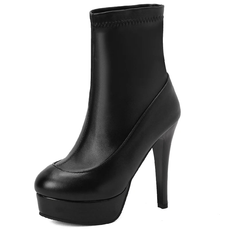 Luscious London Side Zipper Ankle Boot Heels