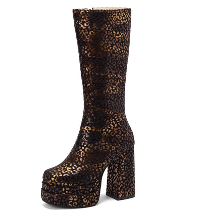 Dick In Me Disco Knee High Boot Heels