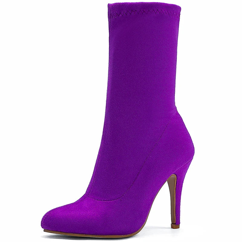 Sugar Sweet Cock Sock Ankle Boot Heels