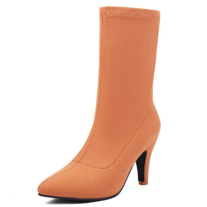 Simp And Soft Sock Ankle Boot Heels