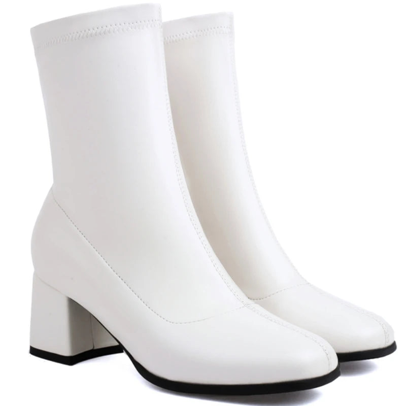 Shiny Chic Ankle Boot Heels