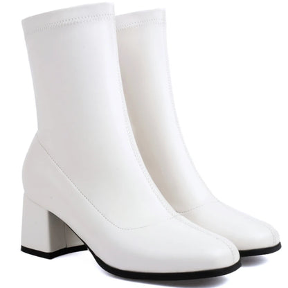 Shiny Chic Ankle Boot Heels
