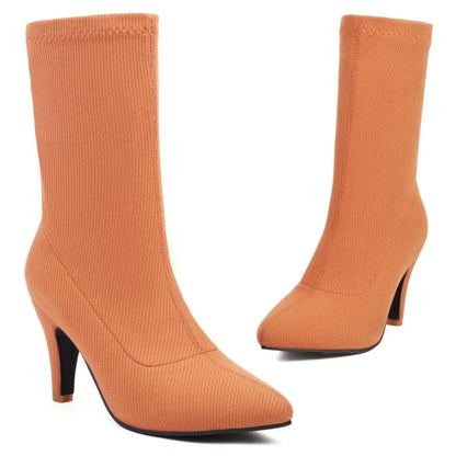 Simp And Soft Sock Ankle Boot Heels
