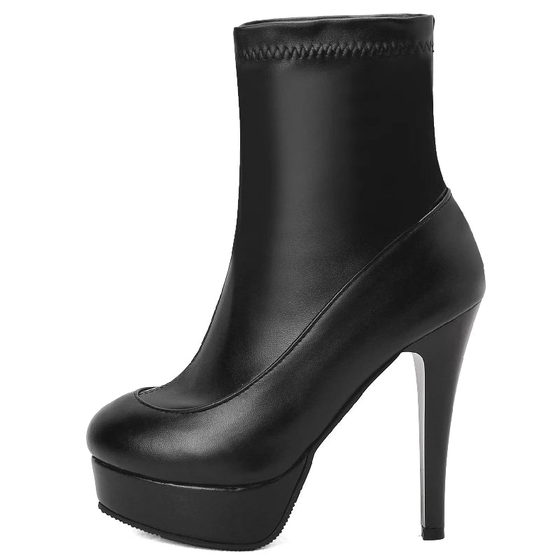 Luscious London Side Zipper Ankle Boot Heels