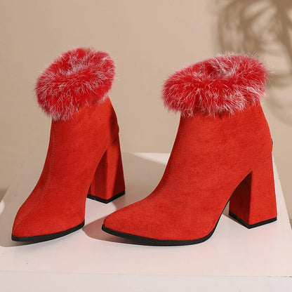 Winter Wonderland Baddie Ankle Boot Heels