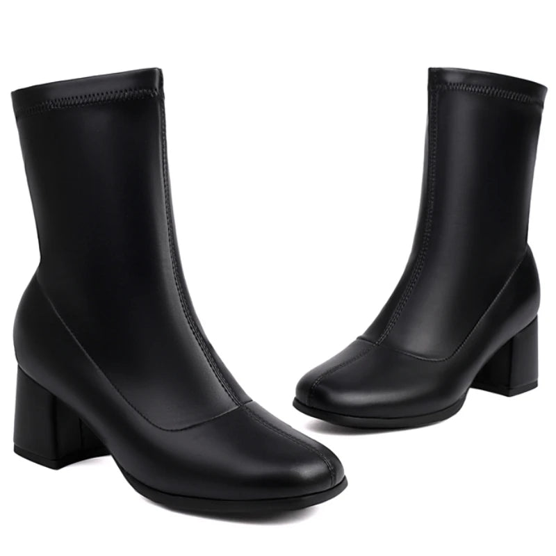 Shiny Chic Ankle Boot Heels