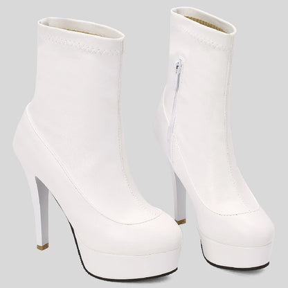 Luscious London Side Zipper Ankle Boot Heels