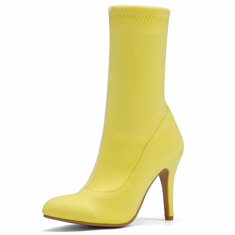 Sugar Sweet Cock Sock Ankle Boot Heels