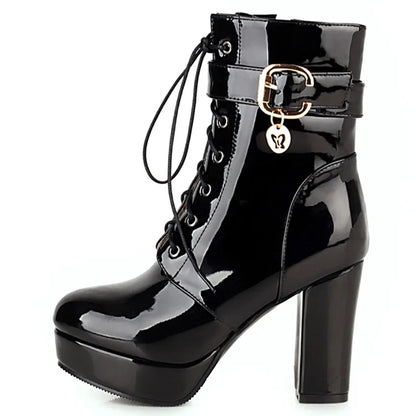 Bodacious Butterfly Buckle Ankle Boot Heels