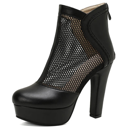 Miss Girl's Mesh Ankle Boot Heels