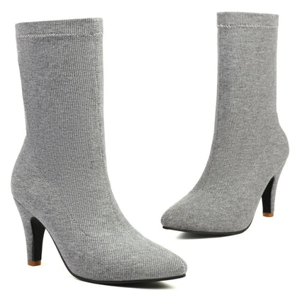 Simp And Soft Sock Ankle Boot Heels