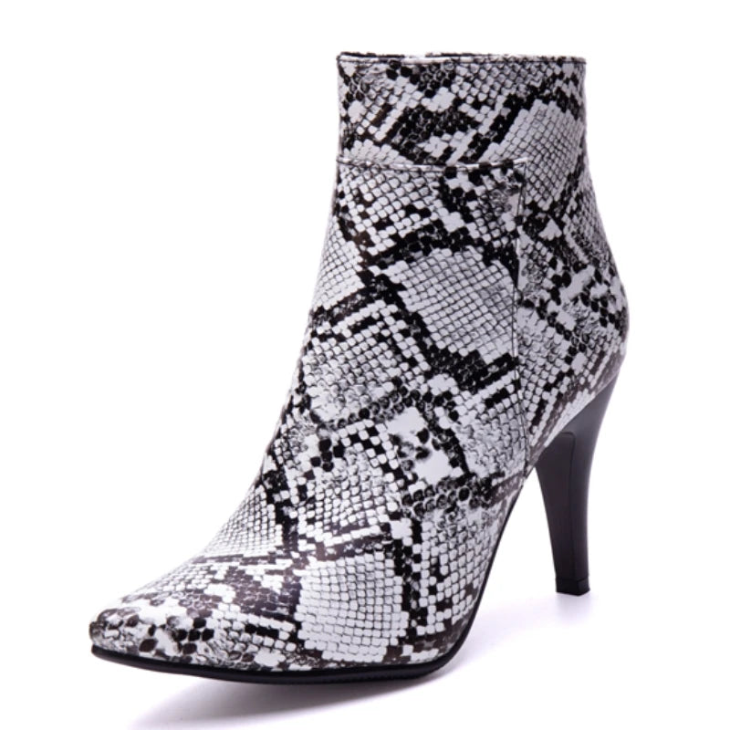 Strutting Sneaky Snake Ankle Boot Heels