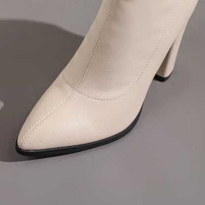 Sexy Hump Me Daddy Elastic Over Knee Thigh High Boot Heels