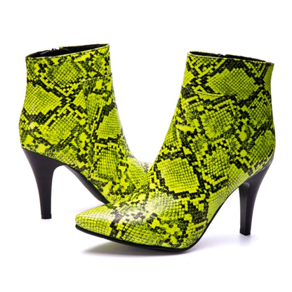Strutting Sneaky Snake Ankle Boot Heels
