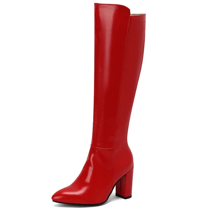 Rubber Rendezvous Mid Calf Boot Heels