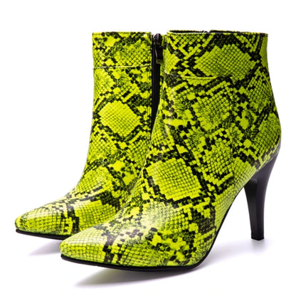 Strutting Sneaky Snake Ankle Boot Heels