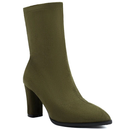 Sexy Stud Ankle Sock Boot Heels