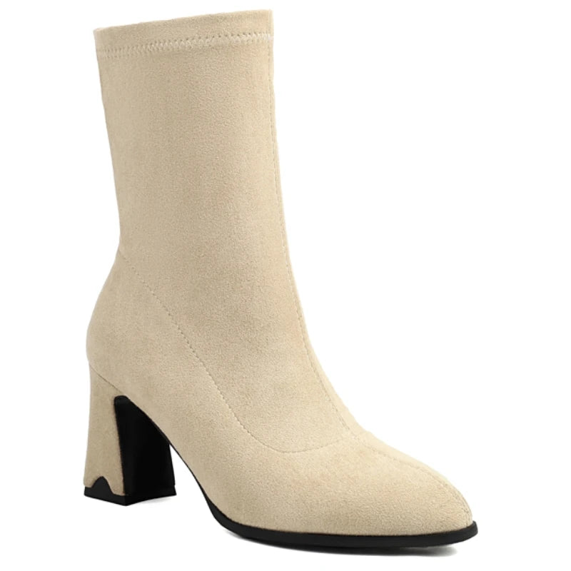 Sock It To Me Ankle Sock Boot Heels