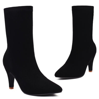 Simp And Soft Sock Ankle Boot Heels